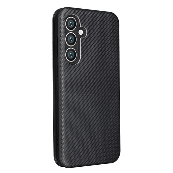 SKALO Samsung S23 FE Carbon Fiber Lompakkokotelo - Musta