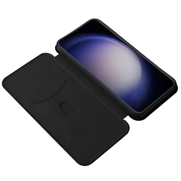 SKALO Samsung S23 FE Carbon Fiber Lompakkokotelo - Musta