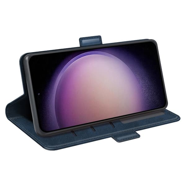 SKALO Samsung S23 FE Premium Wallet Flip Cover - Blå