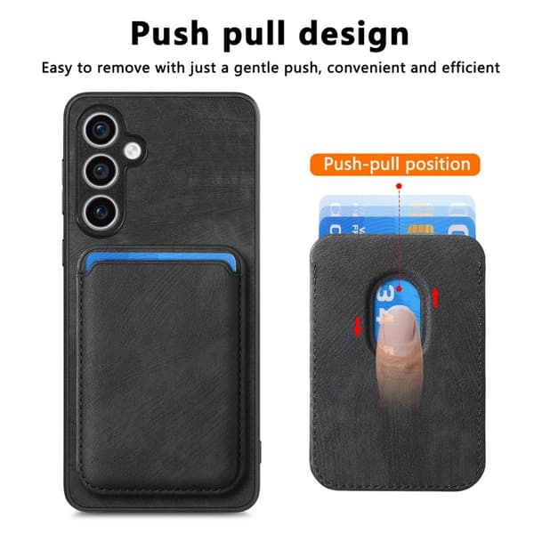SKALO Samsung S23 FE PU-Läder Skal med avtagbar Magnet Plånbok - Svart