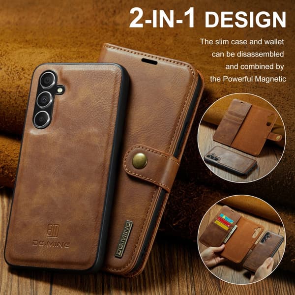 DG MING Samsung S23 FE 2-i-1 Magnet Plånboksfodral - Brun