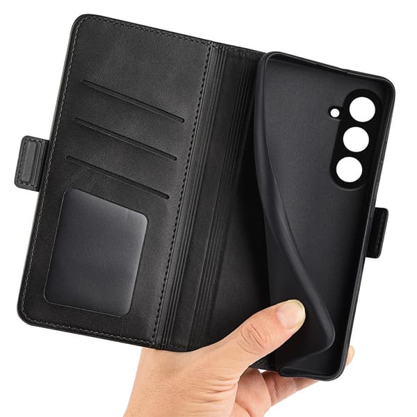 SKALO Samsung S23 FE Premium Wallet Lompakkokotelo - Musta