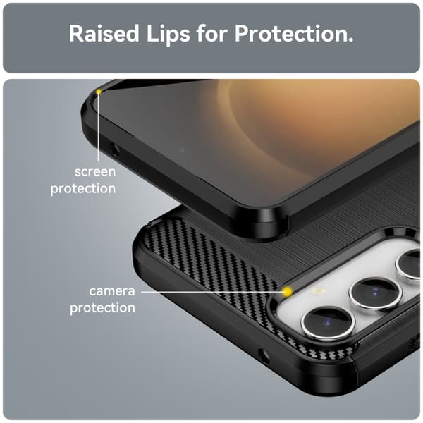 SKALO Samsung S23 FE Armor Carbon Stöttåligt TPU-skal
