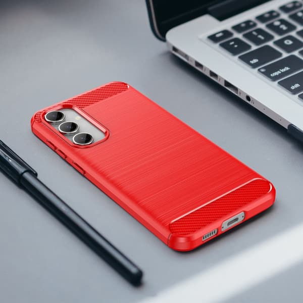 SKALO Samsung S23 FE Armor Carbon Stødsikker TPU-cover