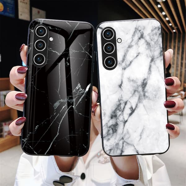 SKALO Samsung S24 Marmor hærdet glas TPU Cover - #3
