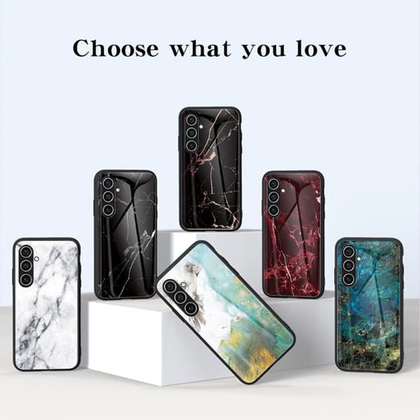 SKALO Samsung S24 Marmor hærdet glas TPU Cover - #3