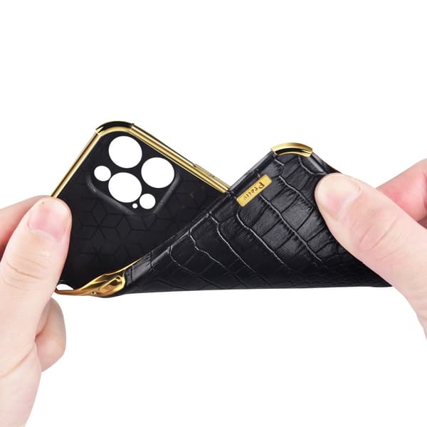 SKALO Samsung S24 Crocodile Guldkant Cover - Grøn