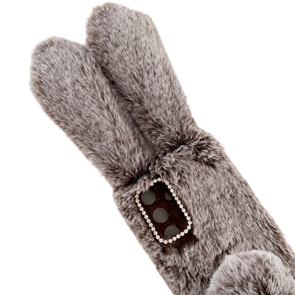 SKALO Samsung S24 3D Soft Furry Bunny Ears Cover - Brun