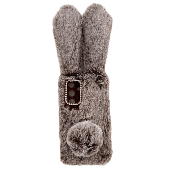 SKALO Samsung S24 3D Soft Furry Bunny Ears Cover - Brun
