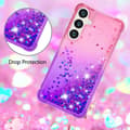 Pikkukuva 5 / 7: SKALO Samsung S24 Juoksuhiekka Glitter Sydämet TPU kuori - Pinkki-Violetti