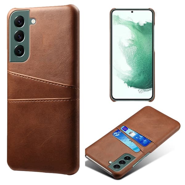 SKALO Samsung S24 PU-læder Cover med Pung - Brun