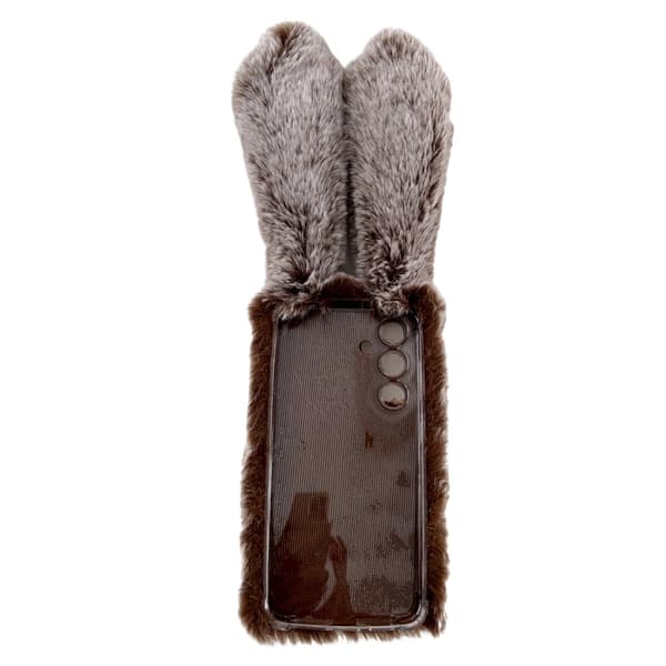 SKALO Samsung S24 3D Soft Furry Bunny Ears Cover - Hvid