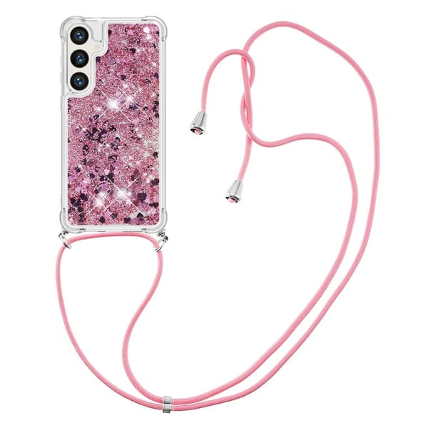 SKALO Samsung S24 Kvicksand Glitter Mobile Collar - Pink