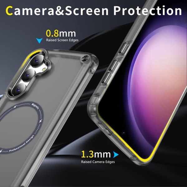 SKALO Samsung S24 Transparent TPU Magnet/Metal Cover - Sort