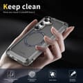 Miniatyrbillede 4 af 7: SKALO Samsung S24 Transparent TPU Magnet/Metal Cover - Sort