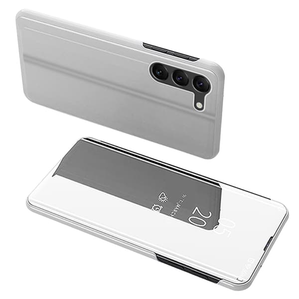 SKALO Samsung S24 Clear View Flip Cover - Sølv