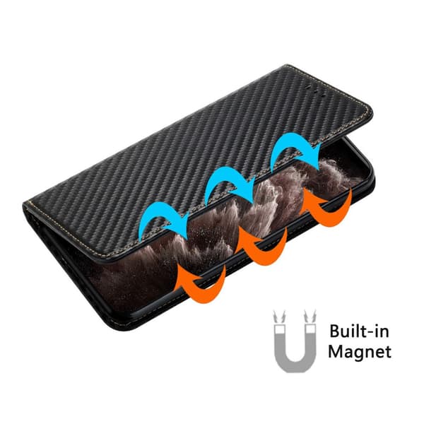 SKALO Samsung S24 Carbon Fiber Pungetui - Sort