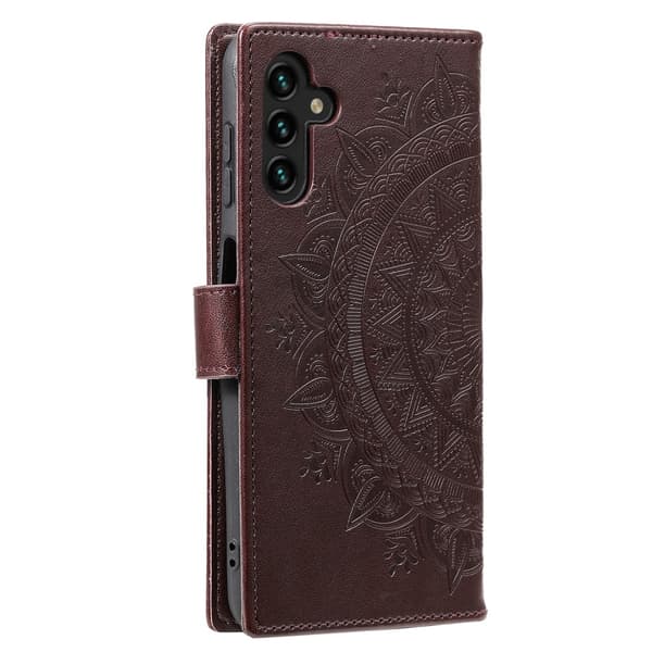 SKALO Samsung S24 Mandala lompakkokotelo - Ruskea