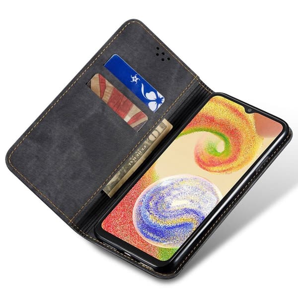SKALO Samsung S24 Jeans Lompakkokotelo - Musta