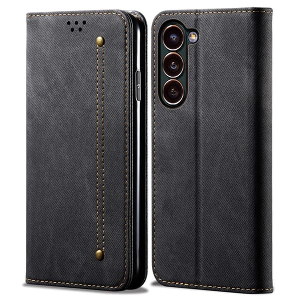 SKALO Samsung S24 Jeans Lompakkokotelo - Musta