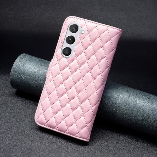 SKALO Samsung S24 BINFEN COLOR Quiltat Plånbok - Rosa