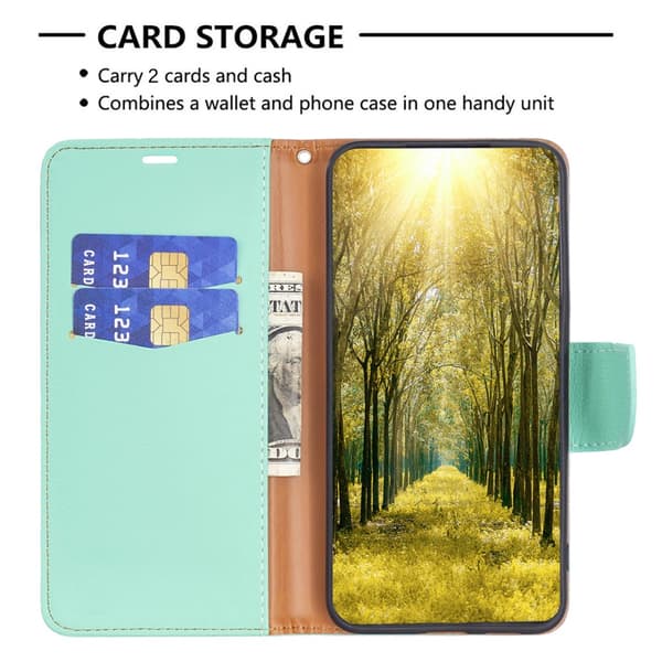 SKALO Samsung S24 Litchi Flip Cover - Turkis