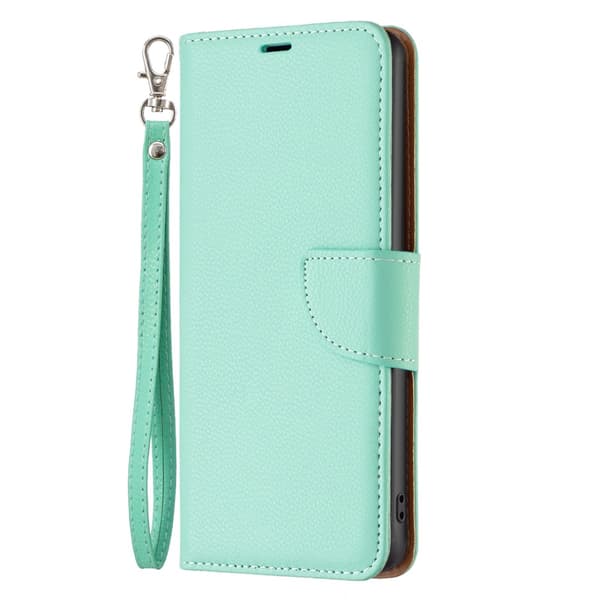 SKALO Samsung S24 Litchi Flip Cover - Turkis