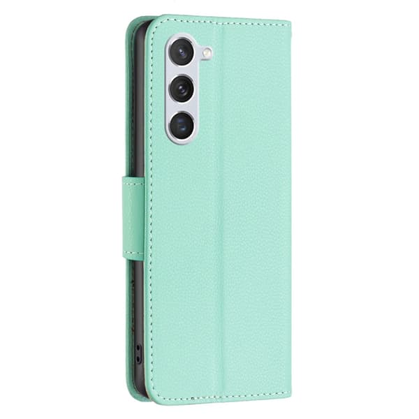 SKALO Samsung S24 Litchi Flip Cover - Turkis