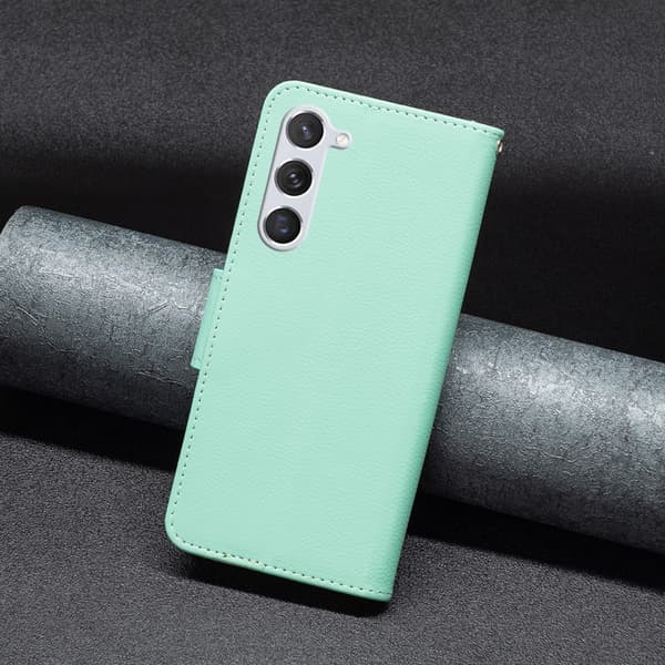 SKALO Samsung S24 Litchi Flip Cover - Turkis