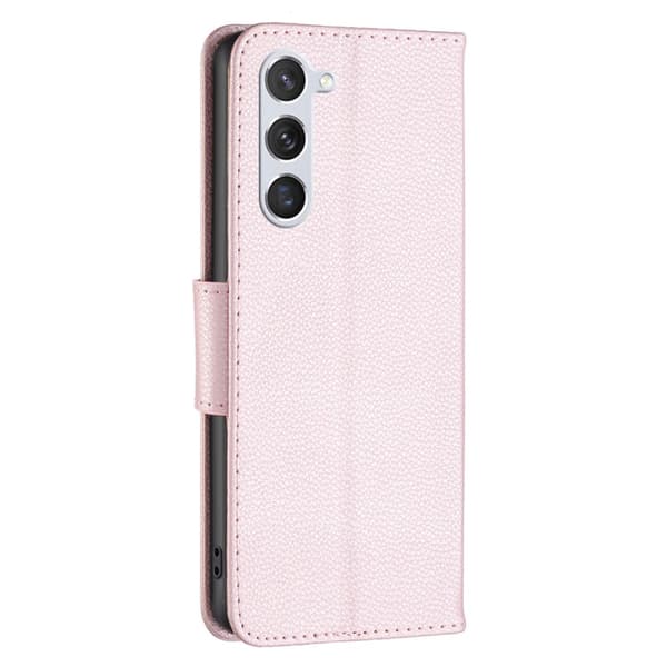 SKALO Samsung S24 Litchi Lompakkokotelo - Ruusukulta