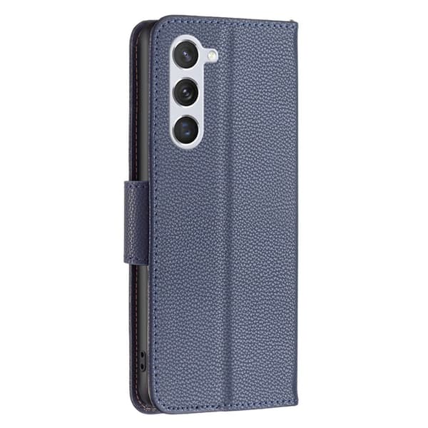 SKALO Samsung S24 Litchi Plånboksfodral - Mörkblå