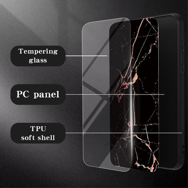 SKALO Samsung S24+ Marmor hærdet glas TPU Cover - #4