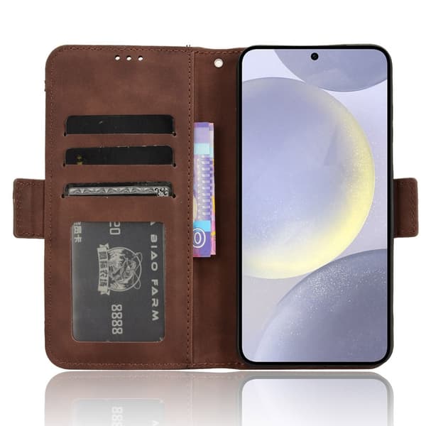 SKALO Samsung S24+ 6-lokeroa Lompakkokotelo - Ruskea