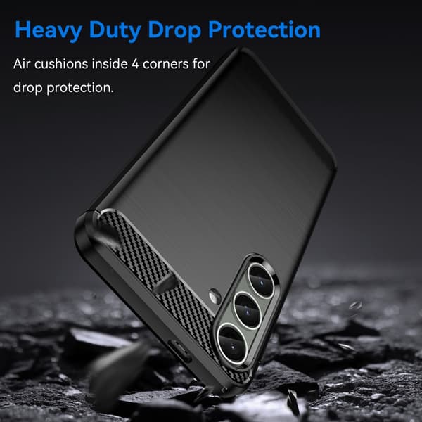 SKALO Samsung S24+ Armor Carbon Stødsikker TPU-cover