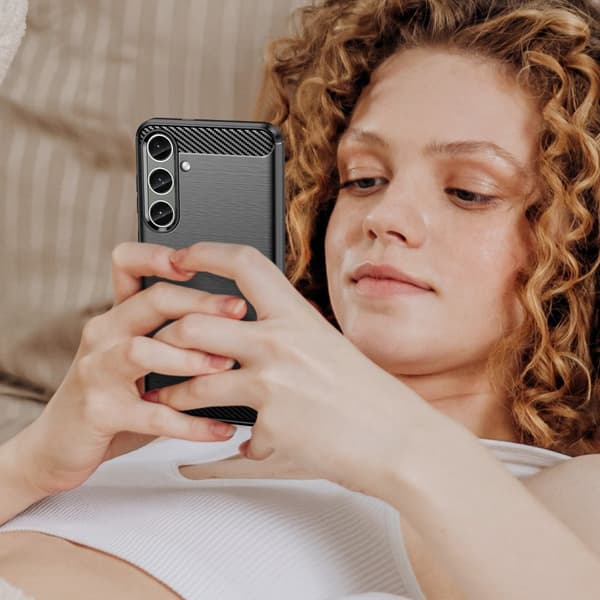 SKALO Samsung S24+ Armor Carbon Stødsikker TPU-cover