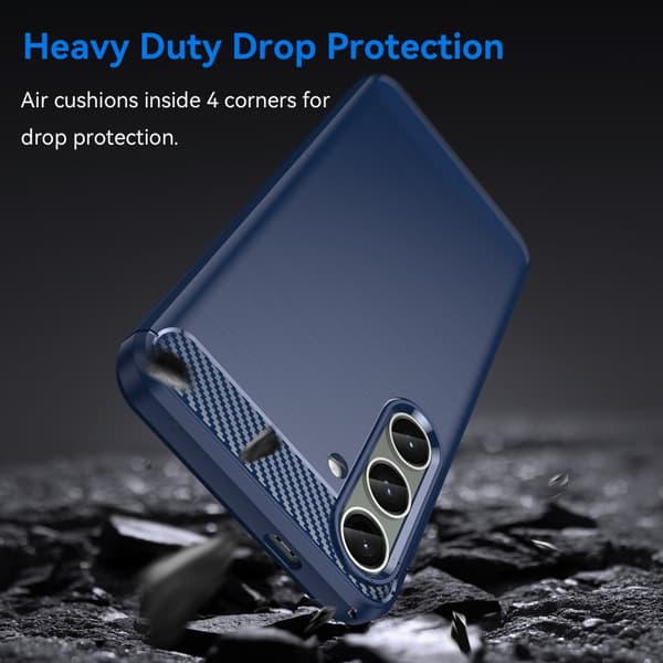SKALO Samsung S24+ Armor Carbon Iskunkestävä TPU suojakuori