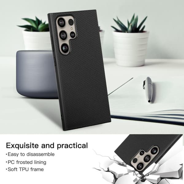 SKALO Samsung S24 Ultra Carbon Fiber TPU cover - Sort