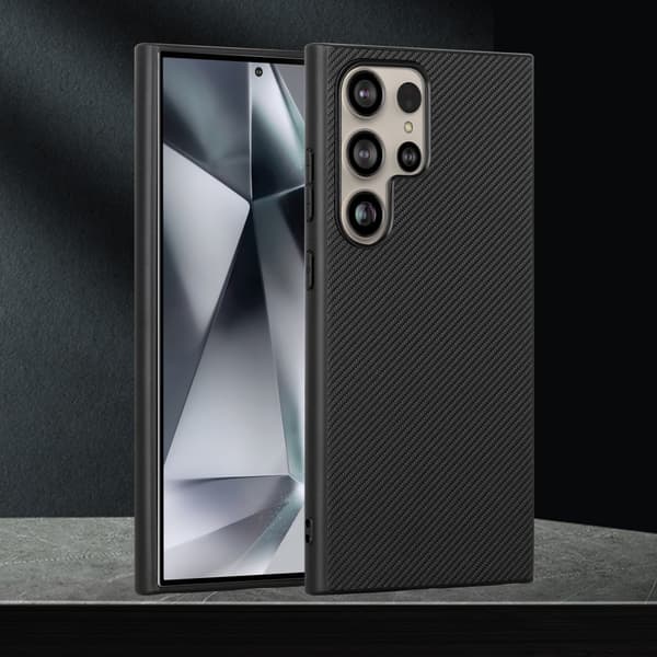 SKALO Samsung S24 Ultra Carbon Fiber TPU cover - Sort