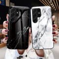 Miniatyrbillede 6 af 7: SKALO Samsung S24 Ultra Marmor hærdet glas TPU Cover - #3