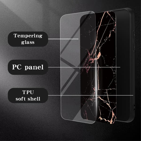 SKALO Samsung S24 Ultra Marmor hærdet glas TPU Cover - #3