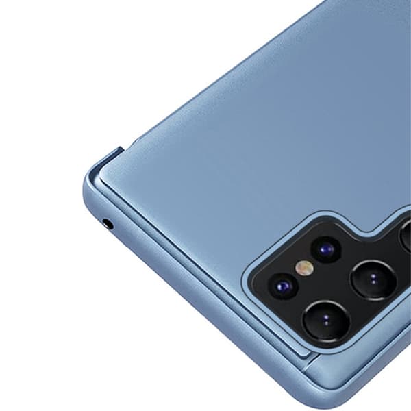 SKALO Samsung S24 Ultra Clear View Flip Cover - Blå