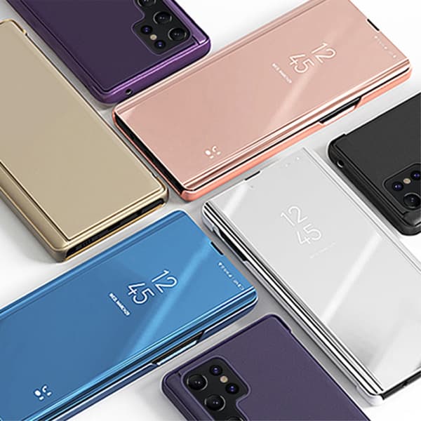 SKALO Samsung S24 Ultra Clear View Flip Cover - Blå