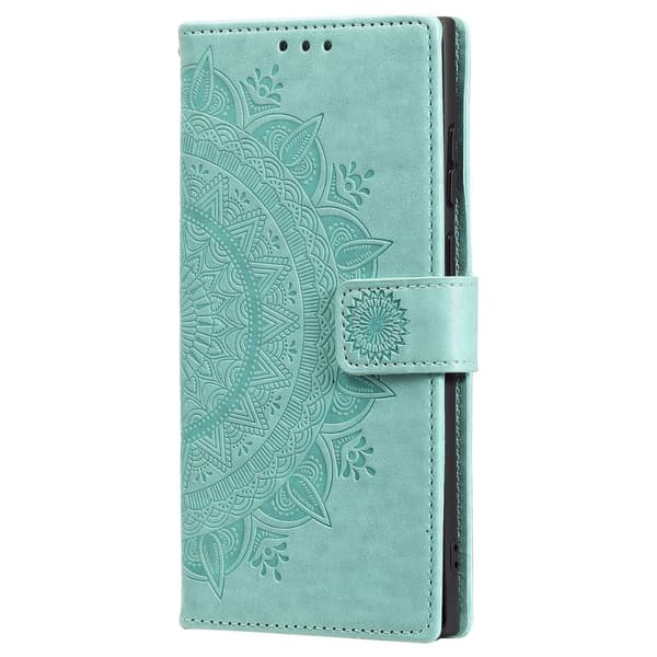 SKALO Samsung S24 Ultra Mandala Plånboksfodral - Turkos