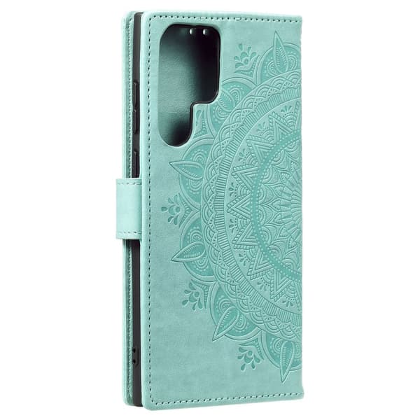 SKALO Samsung S24 Ultra Mandala Plånboksfodral - Turkos