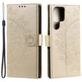 Pikkukuva 1 / 6: SKALO Samsung S24 Ultra Mandala lompakkokotelo - Kulta
