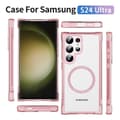 Miniatyrbillede 8 af 8: SKALO Samsung S24 Ultra Ekstra stærk magnetisk ring Bumper TPU-cover - Pink