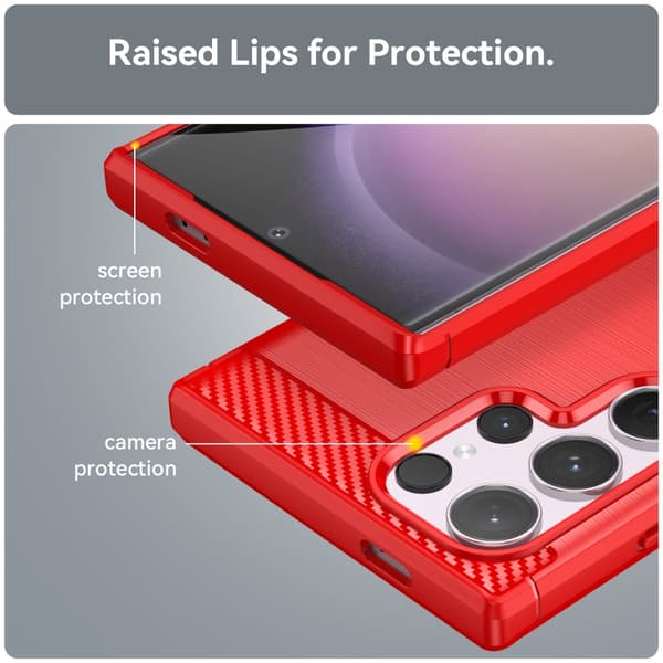 SKALO Samsung S24 Ultra Armor Carbon Stødsikker TPU-cover