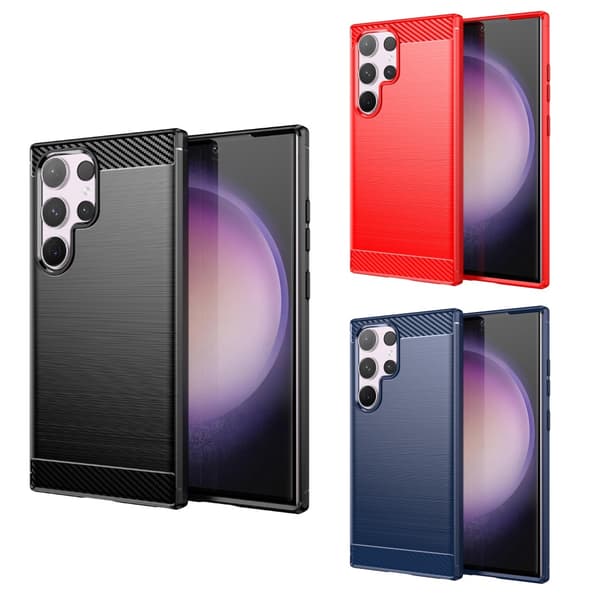 SKALO Samsung S24 Ultra Armor Carbon Stødsikker TPU-cover