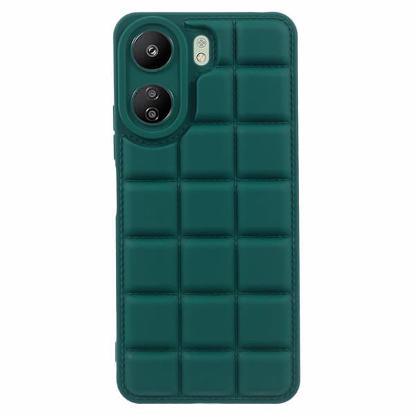 SKALO Xiaomi Redmi 13C 4G Puffer Bumper TPU-suojakuori - Vihreä