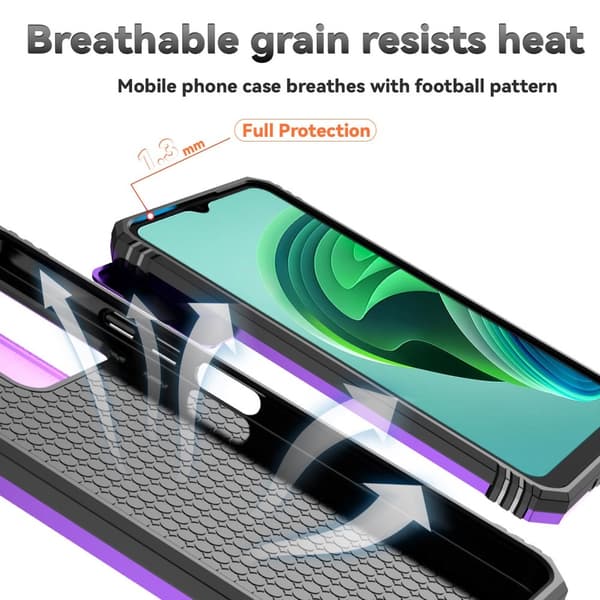 SKALO Xiaomi Redmi 13C 4G Armor Hybrid Metal Ring Camera Slider - Lilla